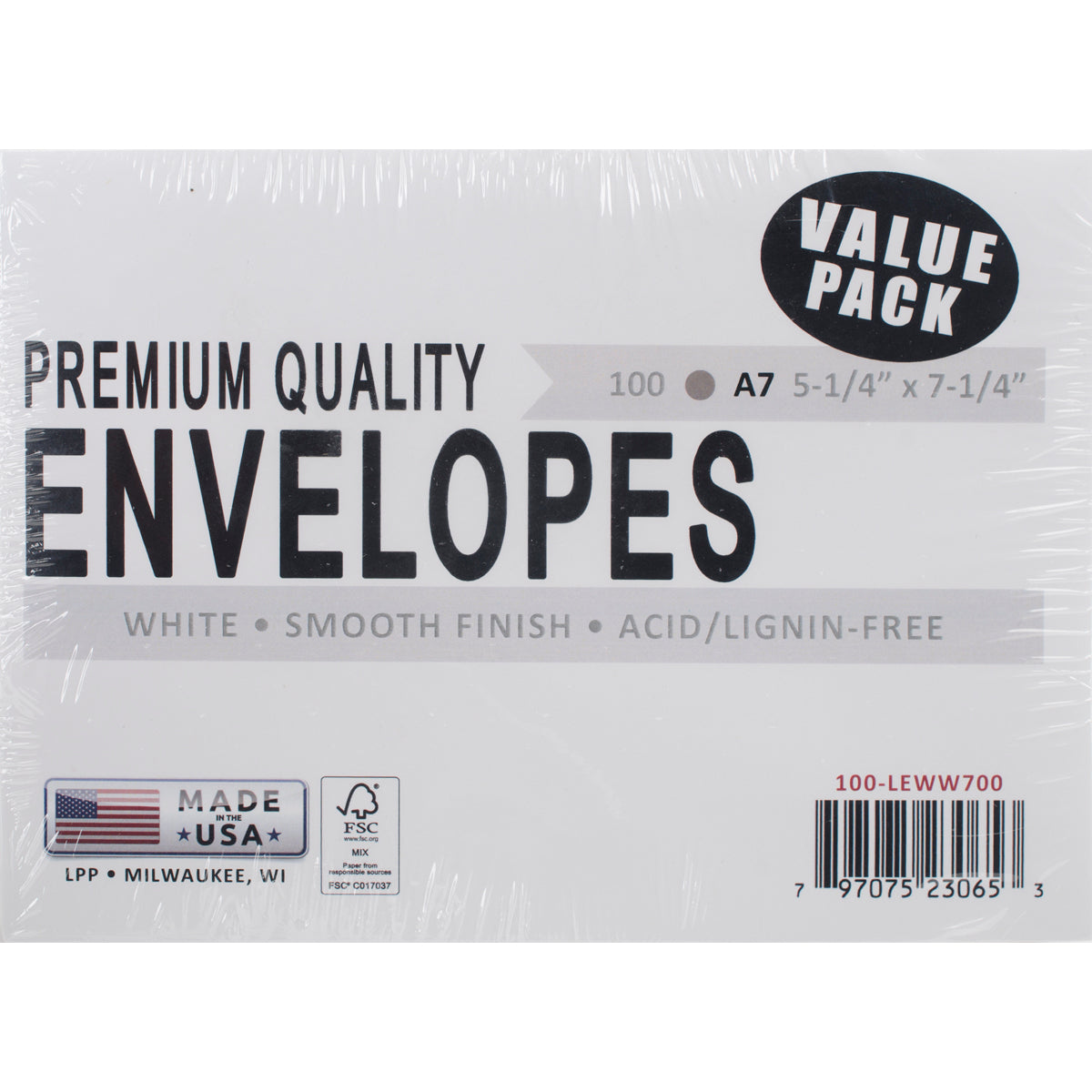 Leader A7 Envelopes (5.25"X7.25") 100/Pkg White