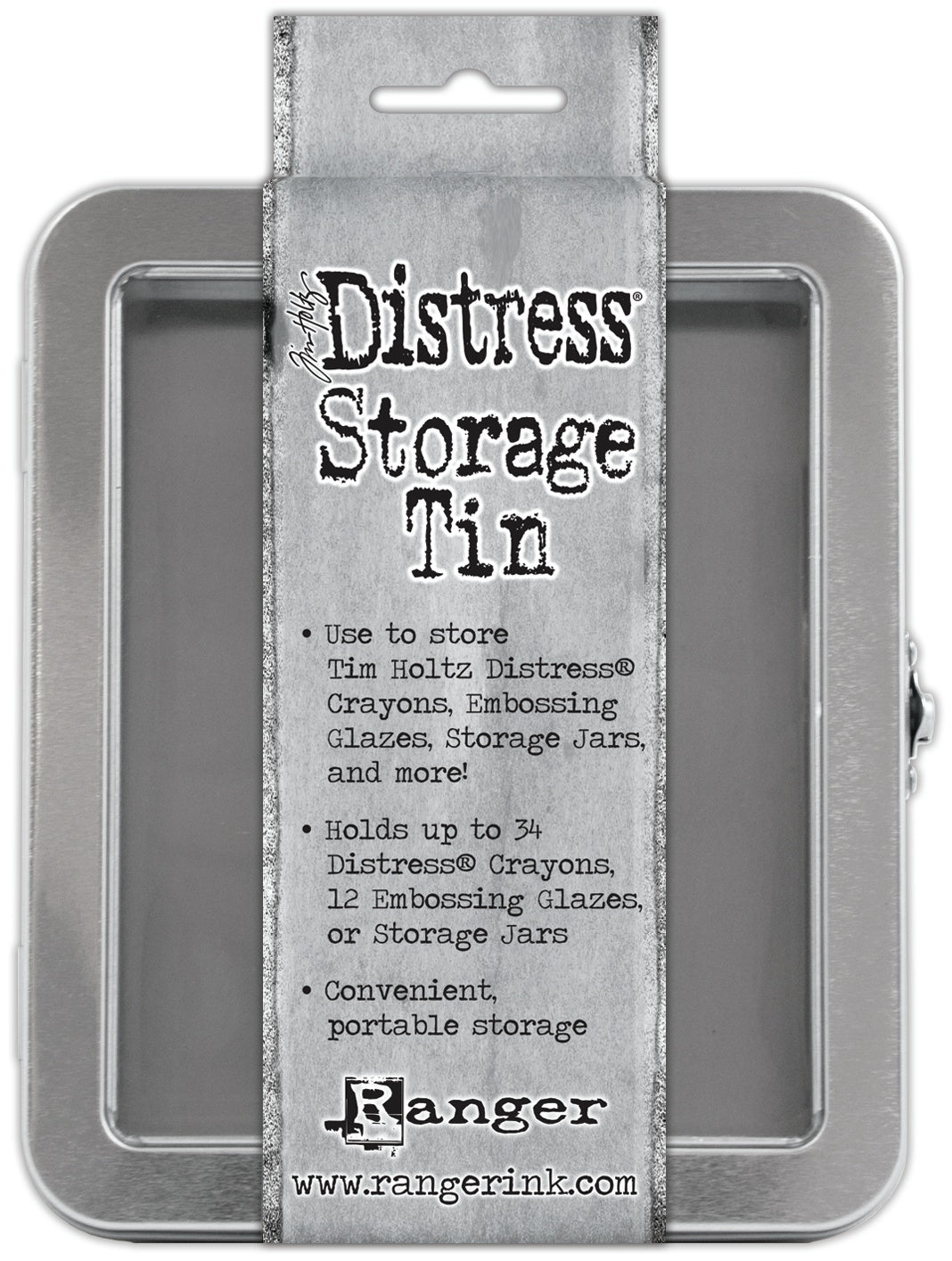 Tim Holtz Distress Crayon Tin - Empty Holds Up to 34 Distress Crayons