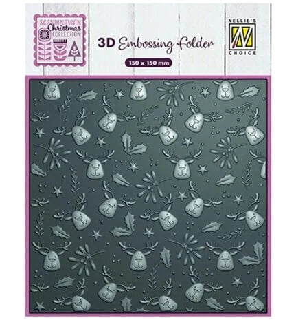 Nellie Snellen 3D Embossing Folder Moose (EF3D094)