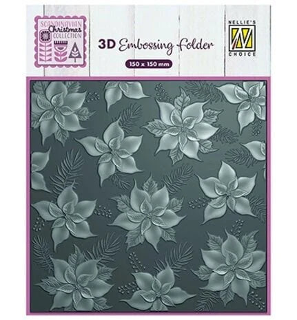 Nellie Snellen 3D Embossing Folder Poinsettia (EF3D097)