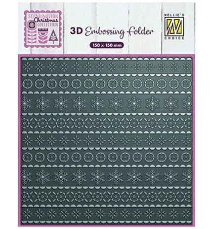 Nellie Snellen 3D Embossing Folder Scandinavian Christmas (EF3D095)