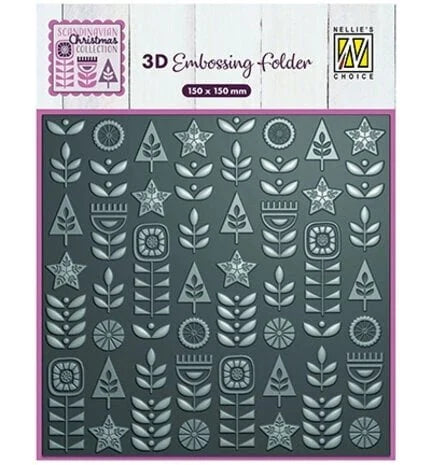 Nellie Snellen 3D Embossing Folder Scandinavian Flowers (EF3D093)