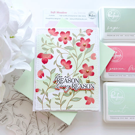 Pinkfresh Studio Soft Meadow Stamp/ Stencil Bundle