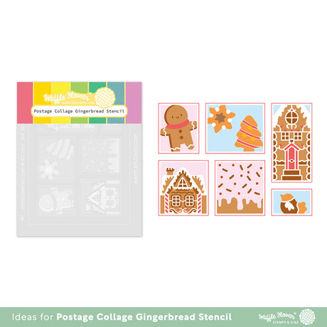 Waffle Flower Crafts Postage Collage Gingerbread Stencil