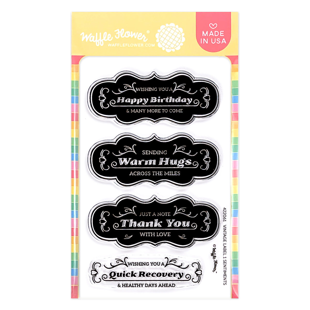 Waffle Flower Crafts Vintage Label 1 Stamp Set