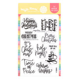 Waffle Flower Crafts Open Book Holiday Sayings Stamp Set