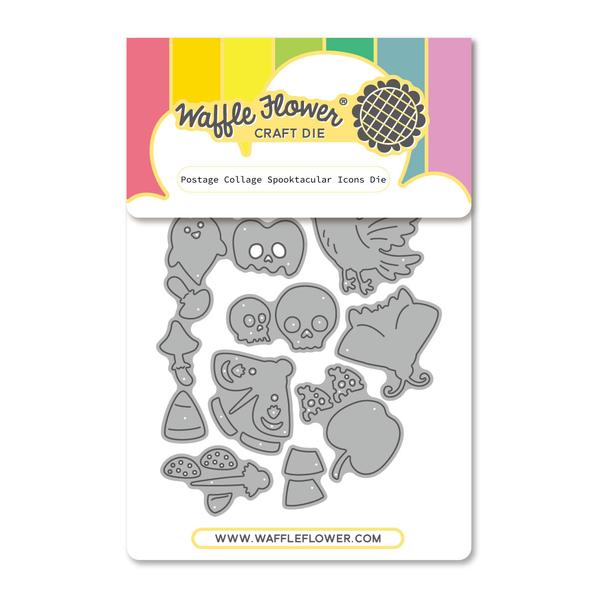 Waffle Flower Postage Collage Spooktacular Icons Die - 422480