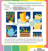 Waffle Flower Craft Postage Collage Gardening Stencil