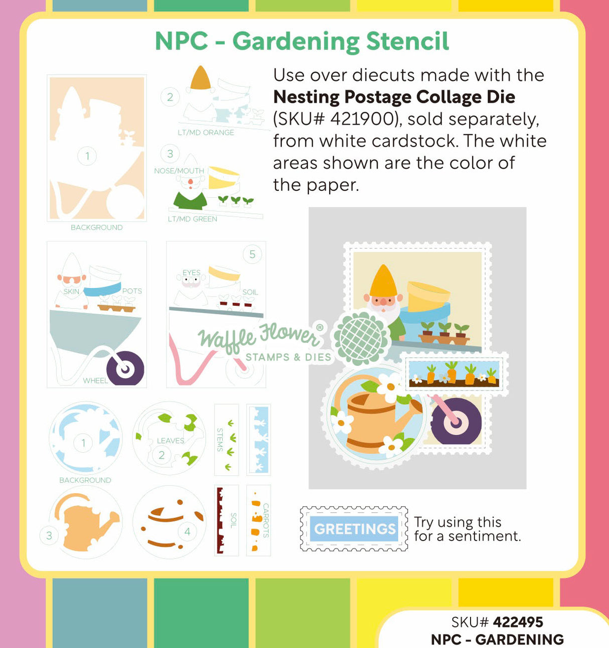 Waffle Flower Craft NPC - Gardening Stencil