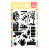 Waffle Flower Craft Postage Collage Garden Silhouettes Stamp Set