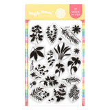 Waffle Flower Craft Postage Collage Herb Silhouettes Stamp Set