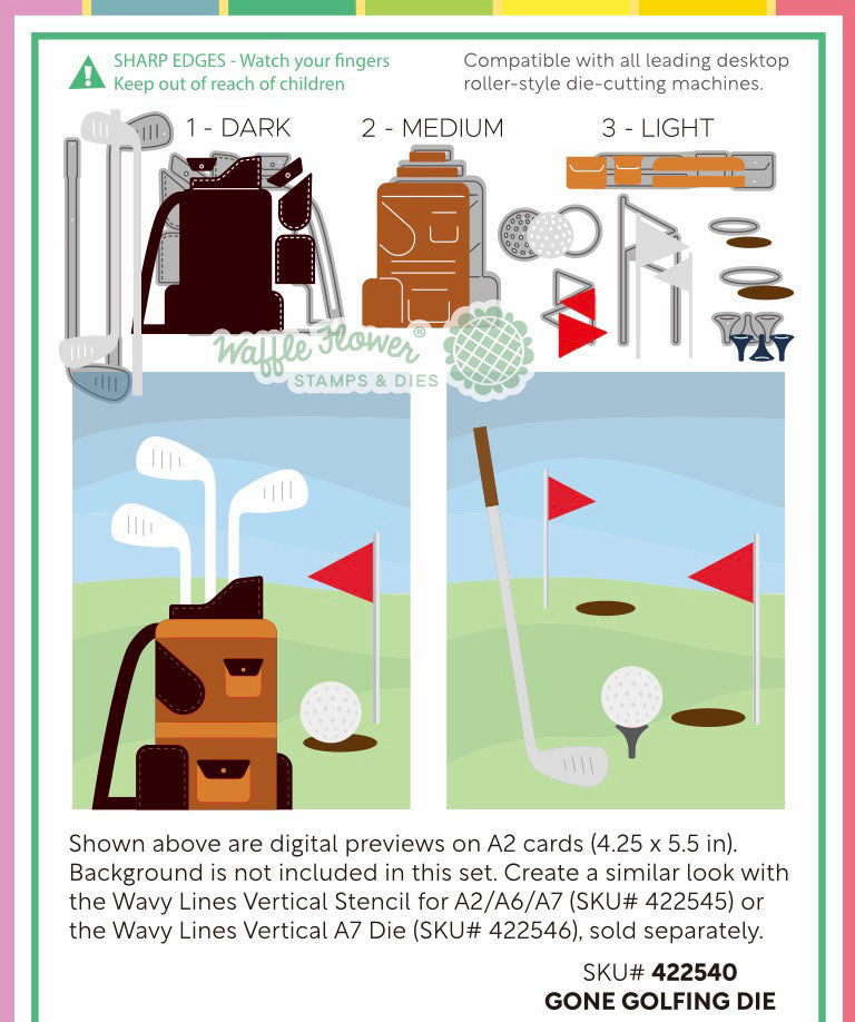 Waffle Flower Gone Golfing Die - 422540