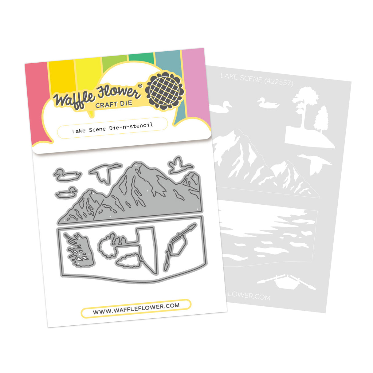 Waffle Flower Lake Scene Die-n-stencil - 422557