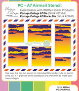 Waffle Flower Postage Collage A7 Airmail Stencil - 422564