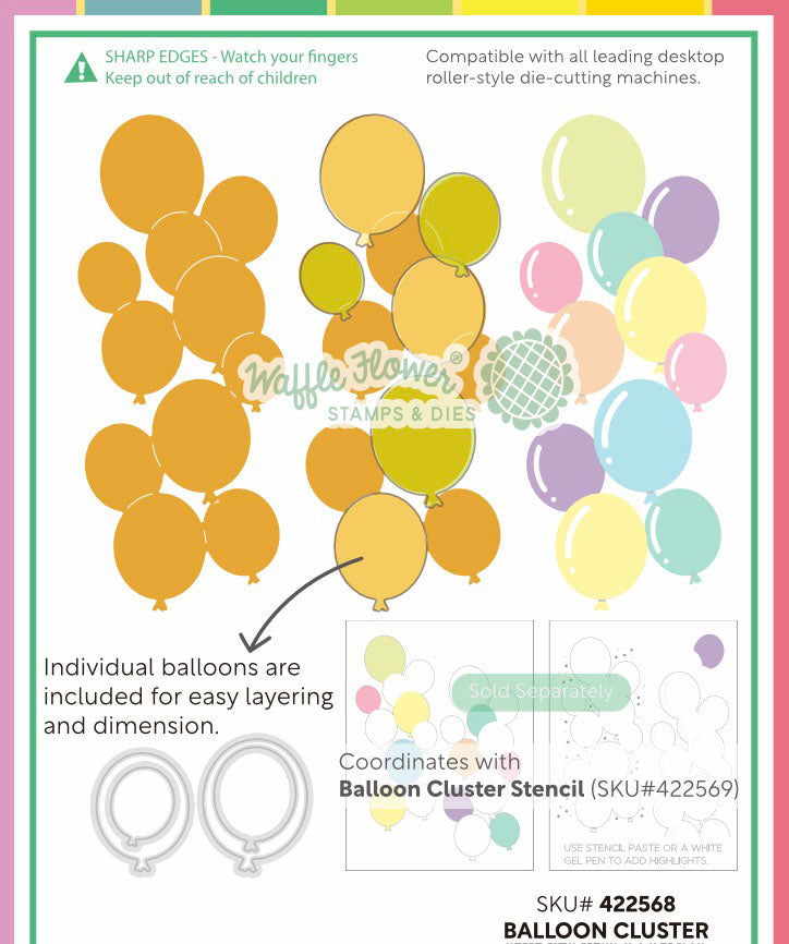 Waffle Flower Balloon Cluster Die - 422568