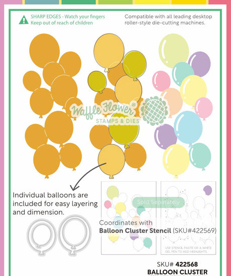 Waffle Flower Balloon Cluster Die - 422568