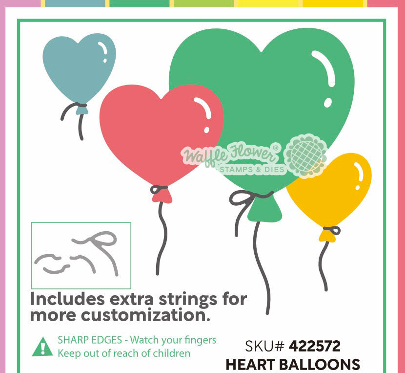 Waffle Flower Heart Balloons Die - 422572