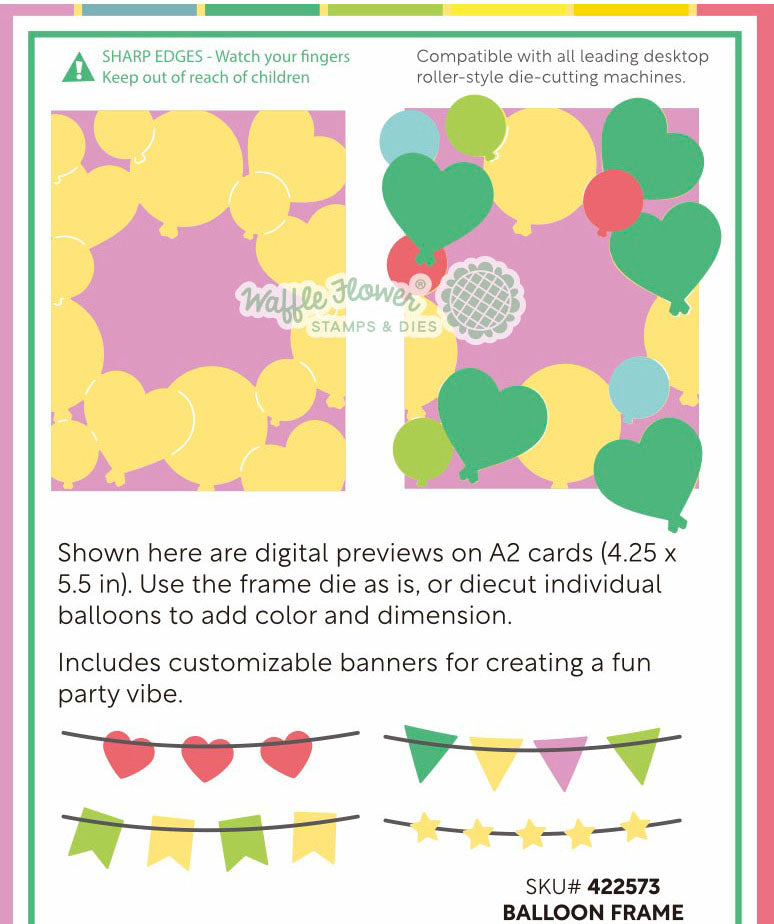 Waffle Flower Balloon Frame Die - 422573