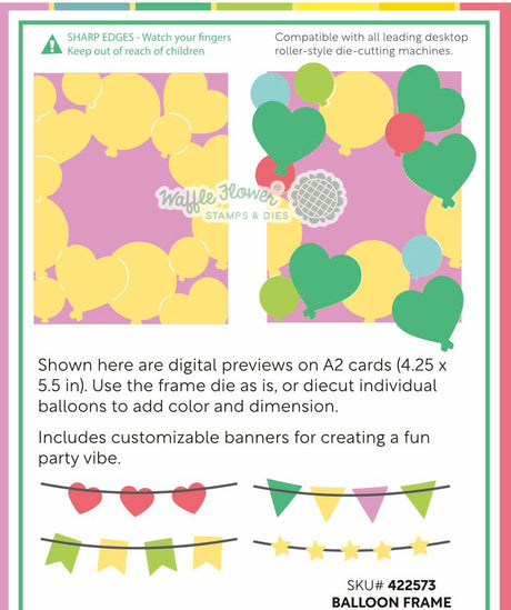 Waffle Flower Balloon Frame Die - 422573