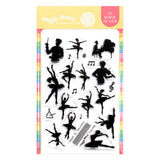 Waffle Flower Postage Collage Ballerina Silhouettes Stamp Set - 422623