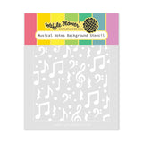 Waffle Flower Musical Notes Background Stencil - 422729