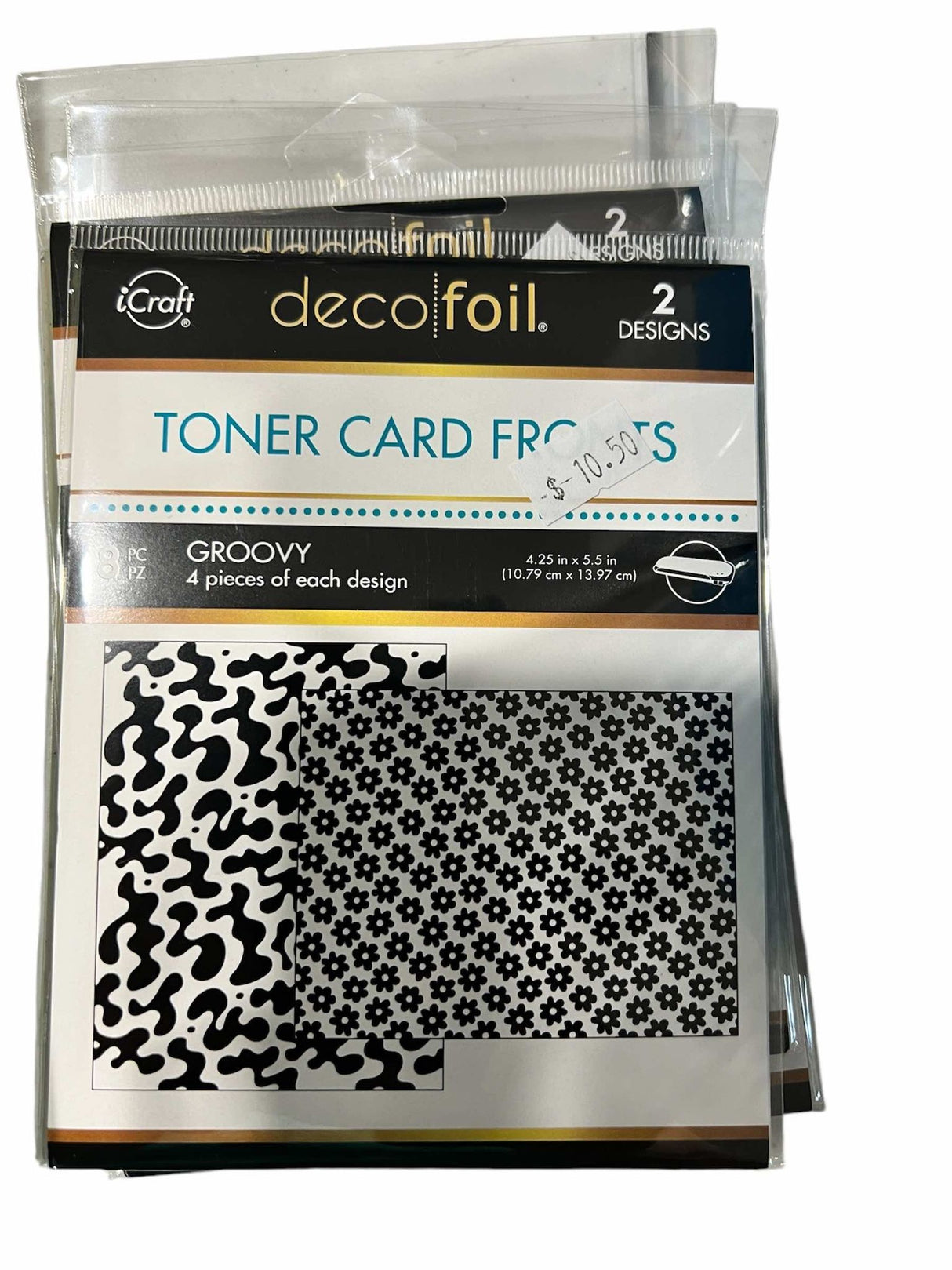 Deco Foil Toner Card Fronts 4.25"X5.5" 8/Pkg GROOVY