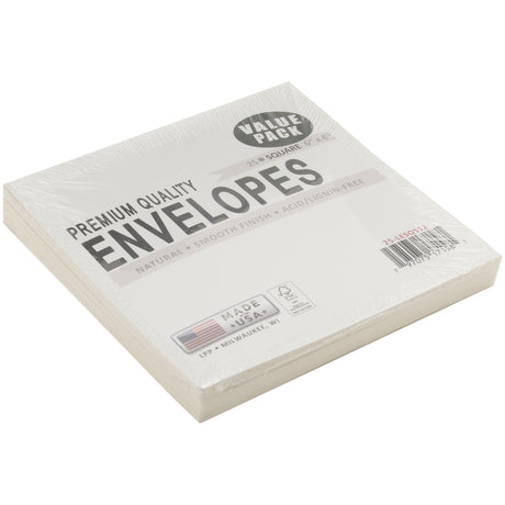 Leader Envelopes 6"X6" 25/Pkg Natural