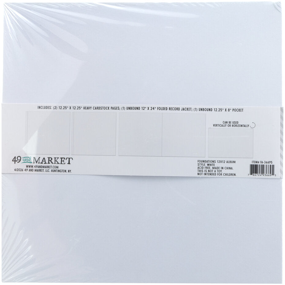 49 & Market Foundations 12x12 Album - White - FA-36695