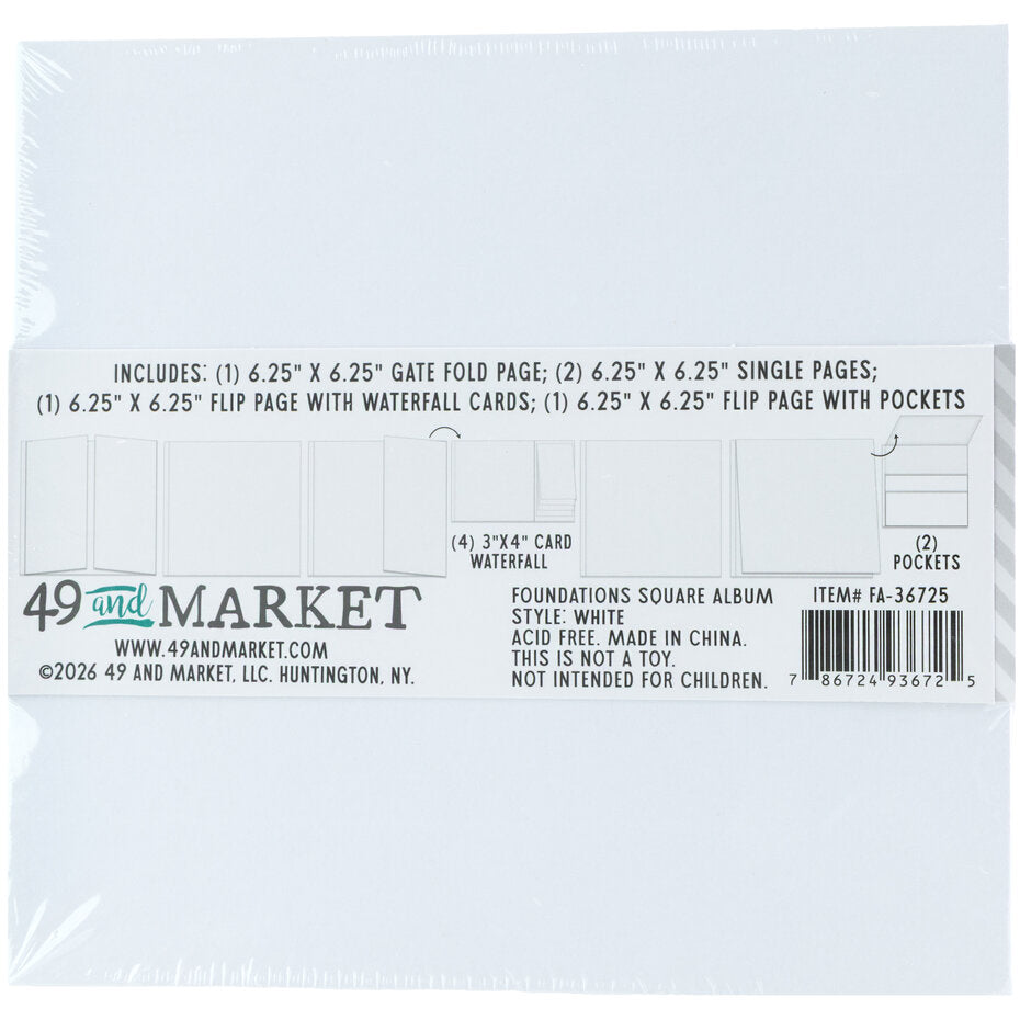 49 & Market Foundations Square Album - White - FA-36725