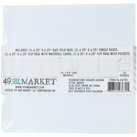 49 & Market Foundations Square Album - White - FA-36725