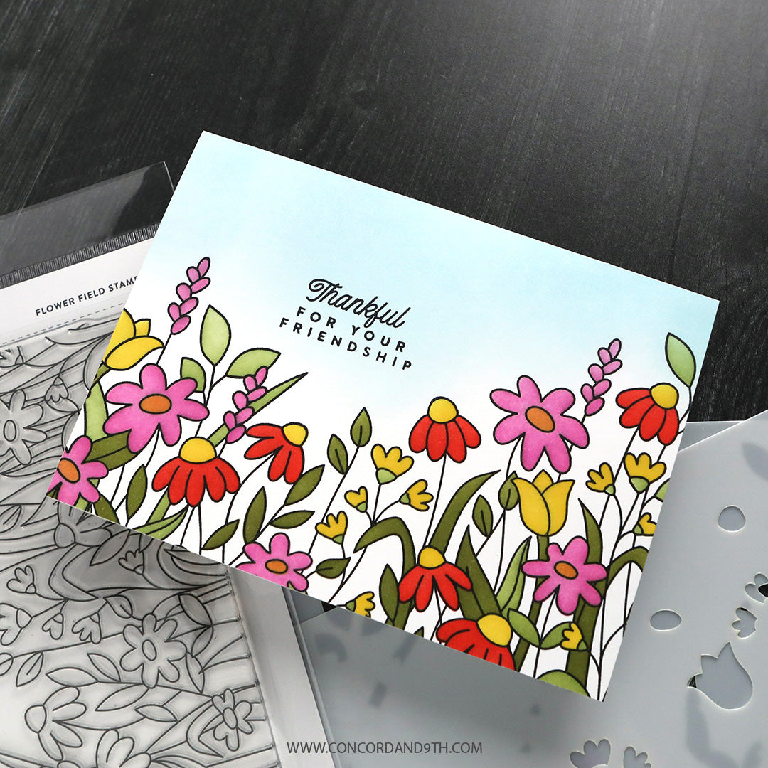 Concord & 9th Kristina Werner Flower Field Stencil Pack (5 qty; 6 x 9)