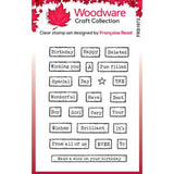 Woodware Birthday Tape Words Clear Stamps (FRS1072)