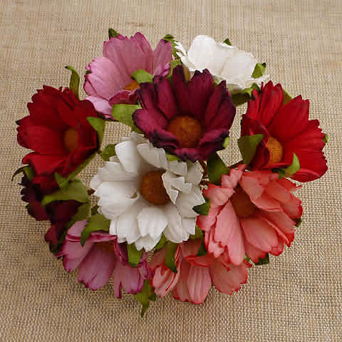 ATK 50 Mulberry Paper Chrysanthemums Mixed Red 45mm