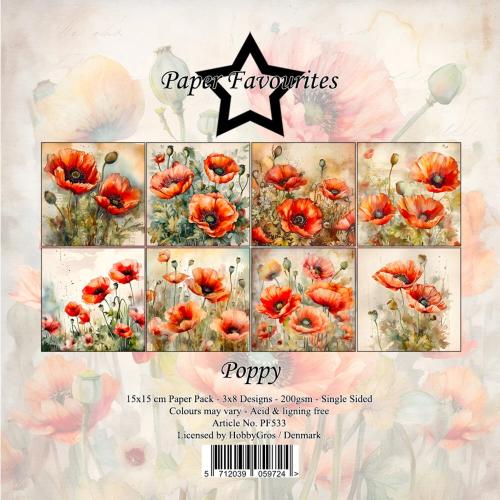 Paper Favourites Poppy 6x6 Inch Paper Pad (PF533)
