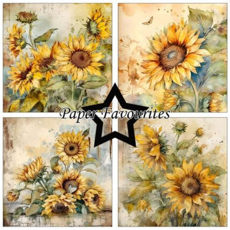 Paper Favourites Vintage Sunflower 6x6 Inch Paper Pad (PF535)