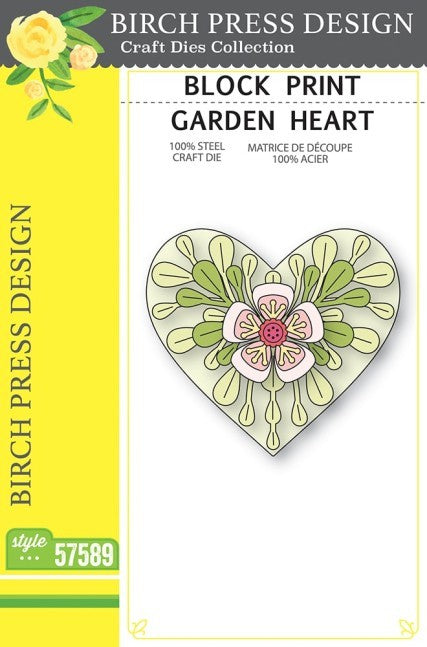 Birch Press Design Block Print Garden Heart