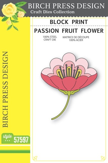 Birch Press Design Block Print Passion Fruit Flower