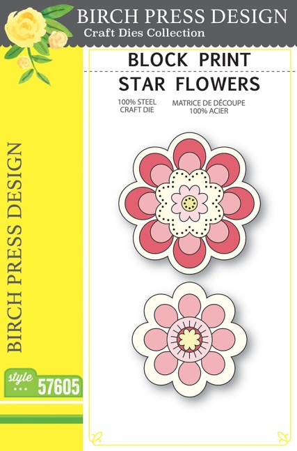 Birch Press Design Block Print Star Flowers