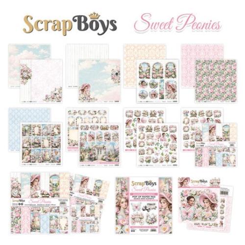 ScrapBoys Sweet Peonies 12x12 Inch Paper Pad (SB-SWPE-08)