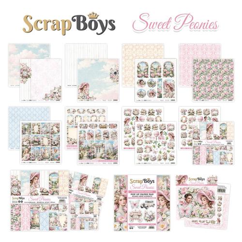 ScrapBoys Sweet Peonies 8x8 Inch Paper Pad (SB-SWPE-10)