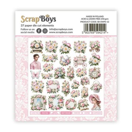 ScrapBoys Sweet Peonies Double Sided Die Cut Elements (37pcs) (SB-SWPE-12)