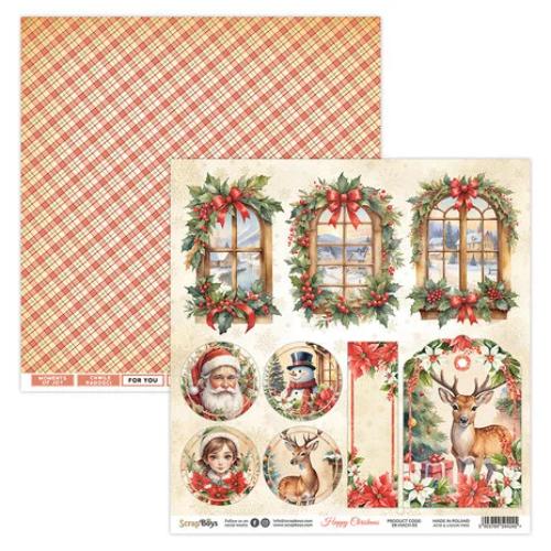 ScrapBoys Happy Christmas 12x12 Inch Paper Pad (SB-HACH-08)