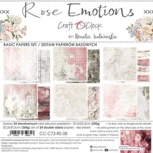 Craft O'Clock Rose Emotions 8x8 Inch Basic Papers Set (CC-C73-RE-08)