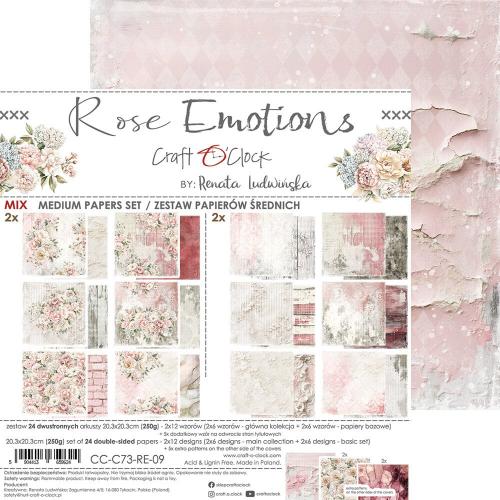 Craft O'Clock Rose Emotions 8x8 Inch Medium Papers Set (CC-C73-RE-09)