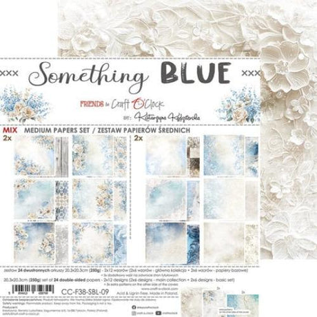 Craft O'Clock Something Blue 8x8 Inch Medium Papers Set (CC-F38-SBL-09)