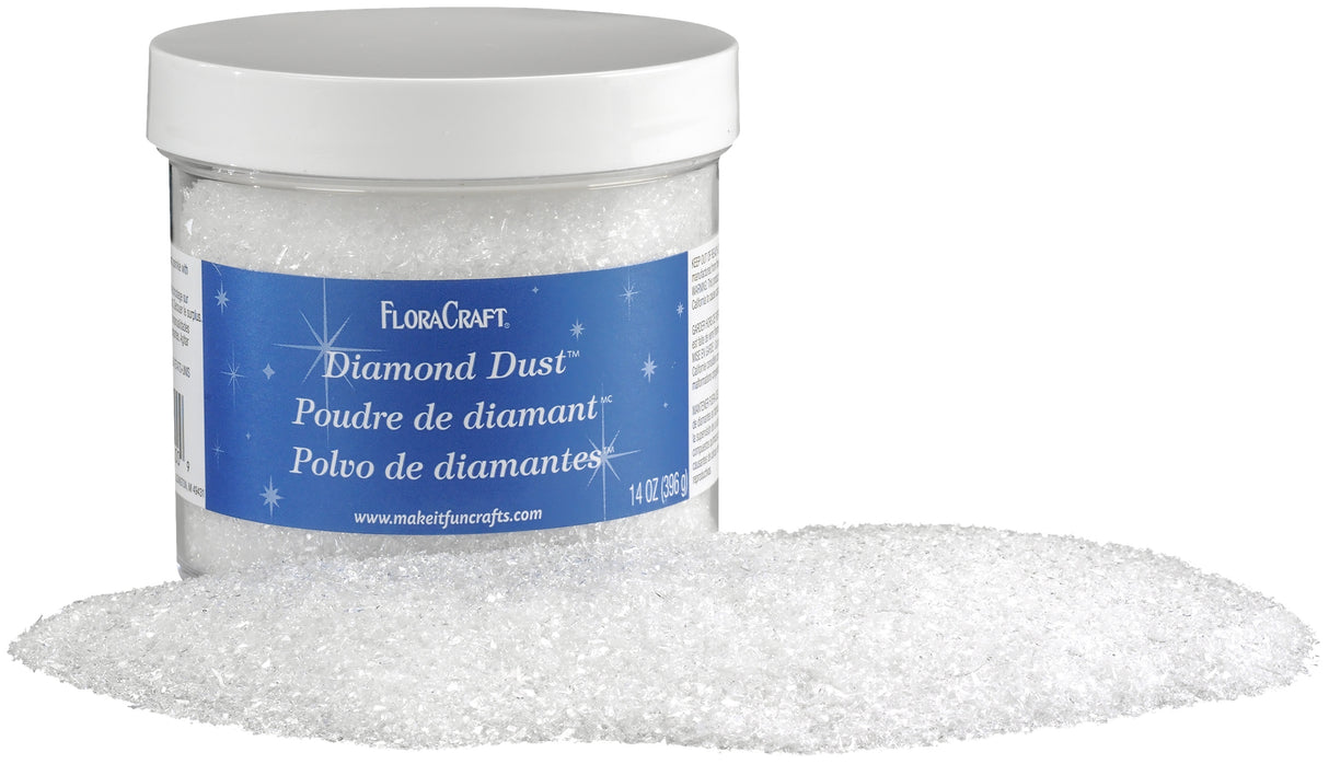 FloraCraft Diamond Dust Glitter 6oz Clear Glass