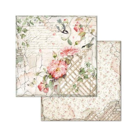 Stamperia Scrapbooking Small Pad 10 sheets cm 20,3X20,3 (8"X8") - House of Roses SBBS08