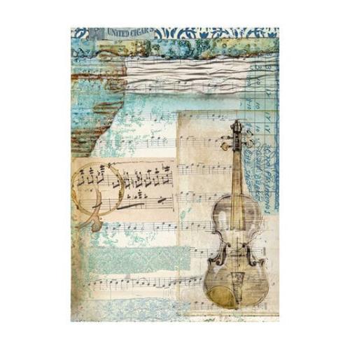 Stamperia Music A6 Rice Paper Backgrounds (8pcs) (DFSAK6033)