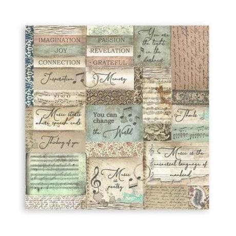 Stamperia Music 8x8 Inch Paper Pack (SBBS118)