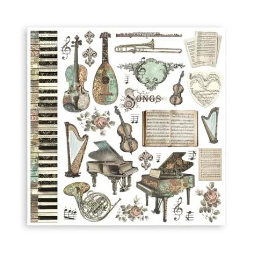 Stamperia Music 8x8 Inch Paper Pack (SBBS118)